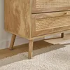 CALICOSY - Commode 3 tiroirs avec façades en rotin naturel Voir les images du produit 4