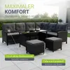 Juskys Polyrattan Lounge Manacor - Sofa, Tisch, Hocker & Produktbild-Vorschau 5