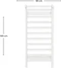 A white wooden climbing wall with dimensions indicated by measurement lines and text. Voir les images du produit