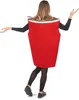 A person wearing a red cup costume from behind. Produktbild-Vorschau