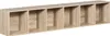 A long, narrow, light oak colored shelf unit with six square compartments, shown against a white background. Náhľad obrázku produktu