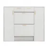 A white shoe cabinet with gold handles against a white background. Podgląd zdjęcia produktu