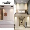 Collage of interior design scenes showcasing ceiling lights in different settings like a hallway, bedroom, and living area. Anteprima dell’immagine prodotto