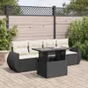 vidaXL 5-tlg. Garten-Sofagarnitur mit Kissen Schwarz Poly Produktbild-Vorschau 2