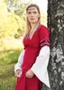 Mittelalterkleid Alvina, rot/natur mit Stickerei - Produktbild-Vorschau 5