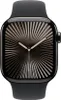 A close-up front view of an Apple Watch with a black band and a unique watch face. Náhled obrázku produktu