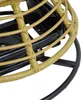 A close-up view of the base and woven rattan structure of a chair. Produktbild-Vorschau