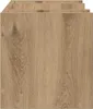 A close-up view of a wooden desk organizer with a natural wood grain texture. Voir les images du produit