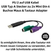 E28 USB Stecker auf 2x PS/2 PS2 Buchse Adapter Kabel Produktbild-Vorschau 2