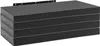 A black wall shelf unit with four stacked shelves, mounted on a black bracket. Produktbild-Vorschau