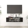 vidaXL Szafka ścienna pod TV czarna 100x30x26,5 cm materiał Podgląd zdjęcia produktu 2