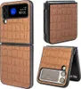 Samsung Galaxy Z Flip4 Design Crocodile Texture Braun Hülle Produktbild-Vorschau 1
