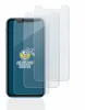 Three screen protectors are shown in front of a smartphone. Produktbild-Vorschau