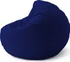 A navy blue beanbag chair is shown against a white background. Produktbild-Vorschau