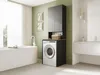 A modern bathroom with a washing machine cabinet, bathtub, and vanity. Anteprima dell’immagine prodotto