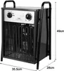UISEBRT Heizlüfter Elektroheizung 9KW 400V Bauheizer Produktbild-Vorschau 2