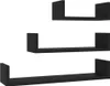 Three black U-shaped shelves are displayed against a white background. Anteprima dell’immagine prodotto