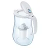 A white and transparent water filter pitcher with a filter cartridge inside, shown from a slightly elevated angle against a white background. Podgląd zdjęcia produktu