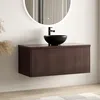 LOMAZOO Badezimmermöbel Walnuss gerippt 100 cm - Schwarzes Produktbild-Vorschau 8