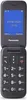 A flip phone with a screen displaying the date and time, and a keypad below. Produktbild-Vorschau