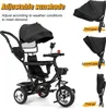 4 in 1 Baby-Dreirad Kinderdreirad Lenkstange Fahrrad Baby Produktbild-Vorschau 4