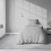 2 teilige Uni Bettwäsche 135x200 cm Grau Einfarbig Produktbild-Vorschau 3