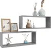 vidaXL Mensole a cubo 2 pz. Grigio cemento 60x15x23 cm Anteprima dell’immagine prodotto 3