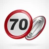 Huuraa Button Achtung 70 Geschenk Ansteck Pin Größe 59mm Produktbild-Vorschau 1
