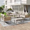 MERAX Gartenlounge-Set mit Sitz- und Rückenkissen, 5-tlg., Produktbild-Vorschau 2