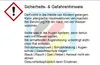Safety and hazard information for a product. Produktbild-Vorschau