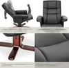 Fauteuil relax avec pied en croix - noir/marron Voir les images du produit 5