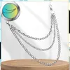 EDIBAZZAR | Dikke, drievoudige zilveren ketting voor broek, Productafbeelding-voorbeeld 5