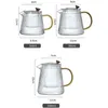 Teekanne gestreiftes Glas mit Griff hitzebeständiger 1000ml Produktbild-Vorschau 2