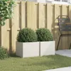 vidaXL Pflanzkübel 2 Stk. Weiß 32x30x29 cm Stahl Produktbild-Vorschau 3