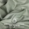 Close-up of green fabric with text overlay and a circular icon. Produktbild-Vorschau