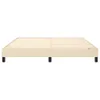 A cream-colored boxspring bed frame with black legs, shown from the front on a white background. Produktbild-Vorschau