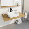Aufsatzwaschbecken aus Keramik, weiß, oval, glänzend, 37 x Produktbild-Vorschau 3