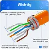 Diagram showing the construction and dimensions of a network cable. Produktbild-Vorschau