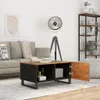 BEI CLORIS Couchtisch 80x50x40 cm Altholz Massiv & Produktbild-Vorschau 3