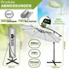 tillvex Alu Ampelschirm Grau LED Solar Ø 300 cm mit Kurbel Produktbild-Vorschau 2