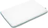 A white memory foam pillow with a teal trim, shown from a diagonal angle on a white background. Anteprima dell’immagine prodotto