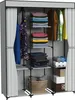 Textile Garderobe SONIA 8 Regalböden Grau mit Vorhang Produktbild-Vorschau 5