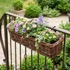 Rattan Balkonkasten eckig mit Folie natur dunkel - 60 x 19 Produktbild-Vorschau 7