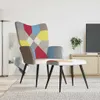 vidaXL Relaxační křeslo se stoličkou Patchwork Fabric Náhled obrázku produktu 2