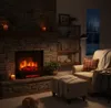 CHEMIN'ARTE - Foyer à bûches 45 cm avec effet flammes LED, Voir les images du produit 2
