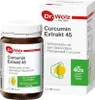 A product shot of a bottle of Dr. Wolz Curcumin Extrakt 45 capsules next to its packaging. Produktbild-Vorschau