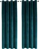 Samt Vorhang 2er Set Ösen Petrol 140x145 cm Verdunkelung  Produktbild-Vorschau 1