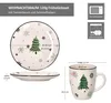 set colazione 12 pezzi albero di Natale in gres 6 persone Anteprima dell’immagine prodotto 5
