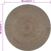 vidaXL Koberec ručně vyráběný z juty kulatý 90 cm šedý Náhled obrázku produktu 5