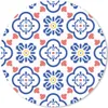 MuchoWow® Mauspad Mousepad Blume - Blau - Rot - Muster Produktbild-Vorschau 1